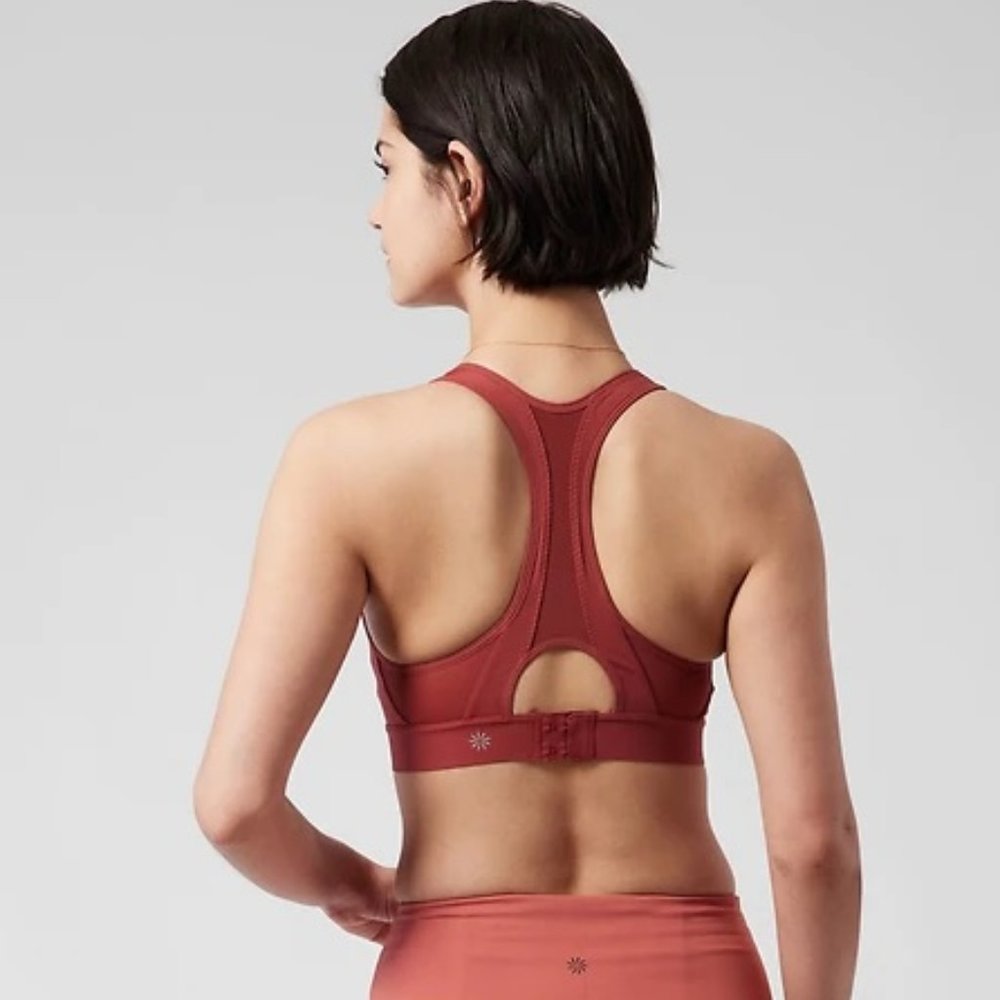 NWT! Athleta Rust Red Hustle II Bra B-DD - Size 36B/C - Picture 2 of 3